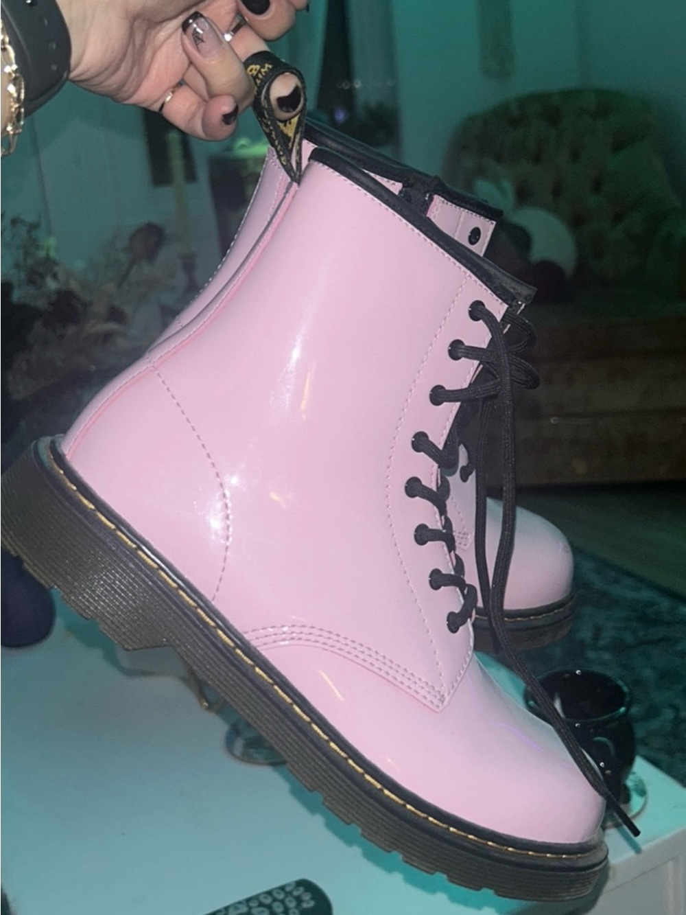 Dr. martens Pink Lace-Up Combat Boots - Casual Women's Boots